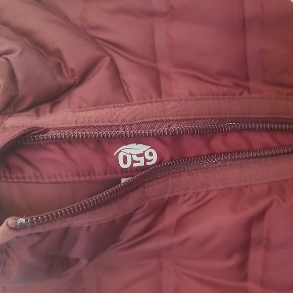 Columbia puff and feather down jacket 650 maroon/red color - Picture 5 of 6